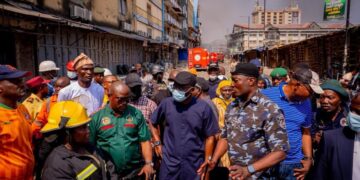 Sanwo-Olu Visits Lagos Island Fire Scene as Seven Victims Are Hospitalised