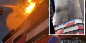 Fire Guts Sections of 25-Storey Building on Lagos Island